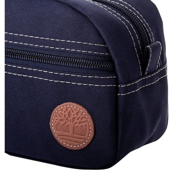Timberland Mens Travel Dopp Kit Navy Blue Bag Toiletry Cosmetic Canvas Case NWT - Picture 2 of 7